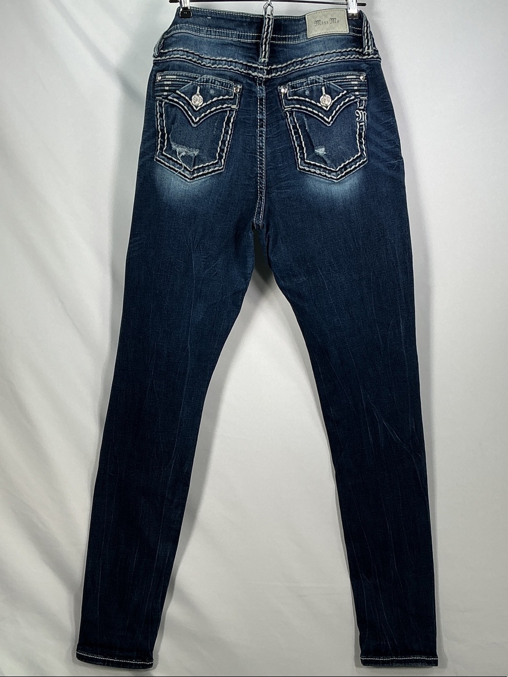 Miss Me Mid Rise Skinny Jeans Embellished Pocket 33 - Picture 3 of 15